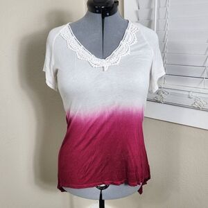 Y2k Daytrip Top Crochet Size Medium Pink White Style# 11U149KF7Y